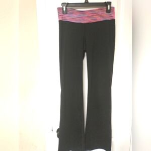 Ideology Black Yoga Pants With Pink Band